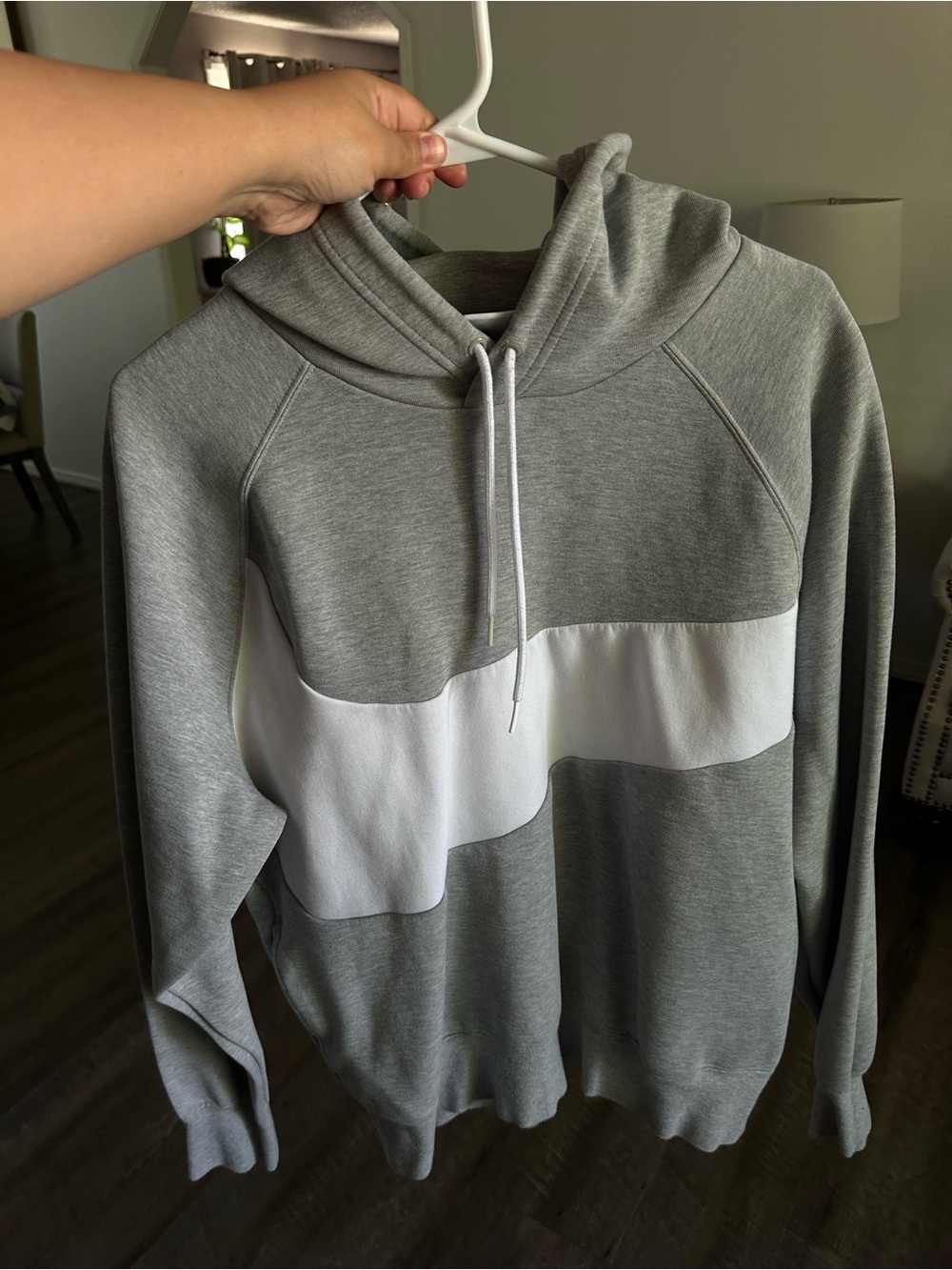 Nike Gray Hoodie with White Logo Tag